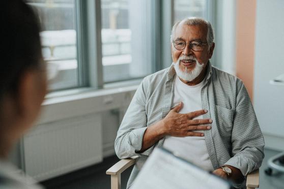 Man talking to doctor