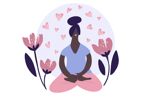 Illustration of Woman Meditating